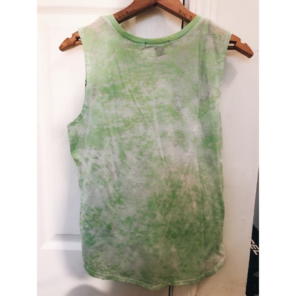 Green boho indie tie dye diamond tank - Picture 2 of 2